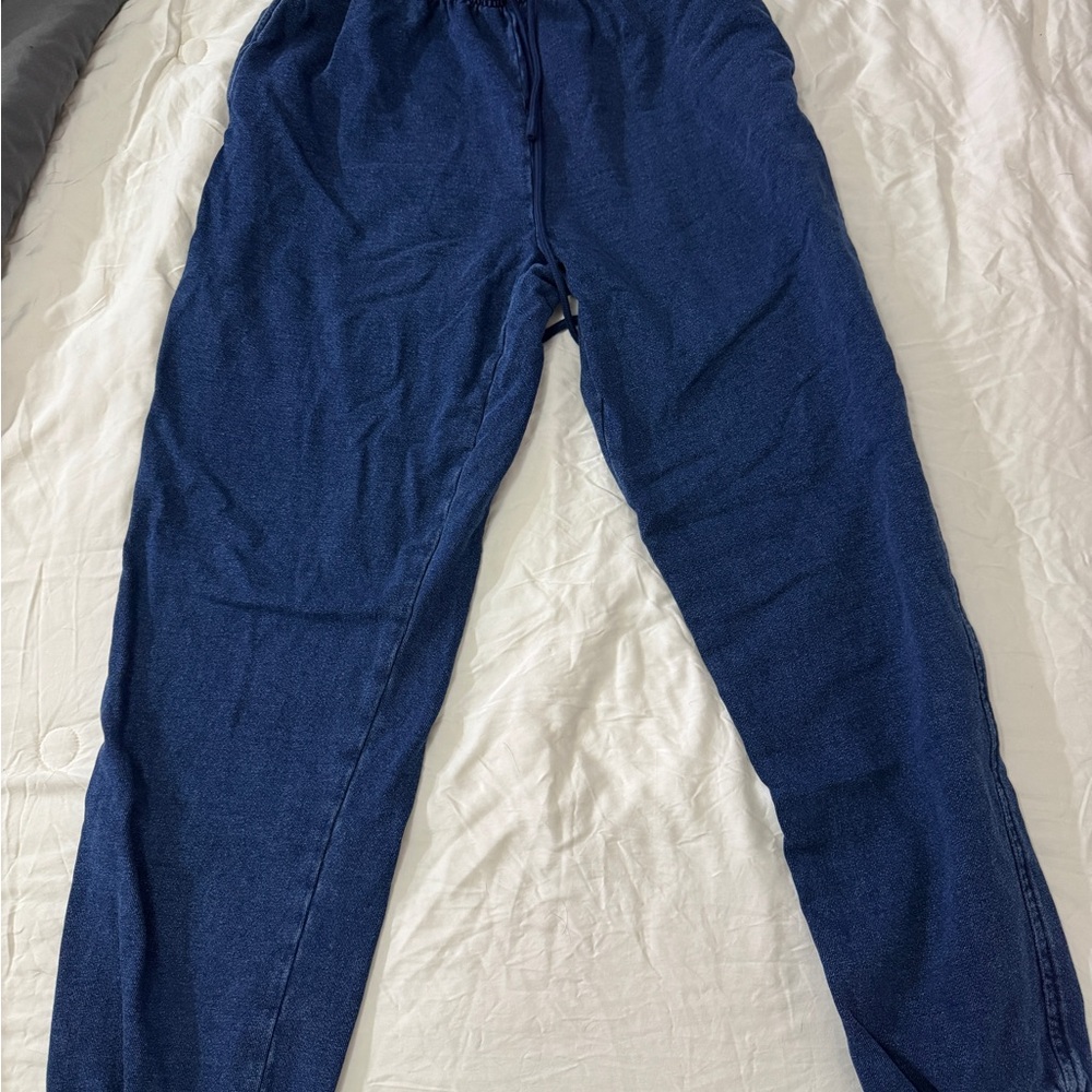 Good American Indigo Cotton Joggers